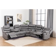 Reclining Sectional Sofa Gray Faux Leather 6-Seater L-Shape Living Room Set