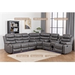 Reclining Sectional Sofa Gray Faux Leather 6-Seater L-Shape Living Room Set