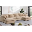 Chenille Modular Sectional Sofa Modern Cloud Couch & Ottomans Camel