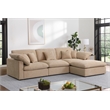 Chenille Modular Sectional Sofa Modern Cloud Couch & Ottomans Camel