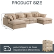 Chenille Modular Sectional Sofa Modern Cloud Couch & Ottomans Camel