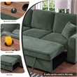 Chenille Pull Out Sofa Bed Modern L-Shaped Sleeper Sofa Green