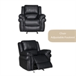 3-Piece Black Faux Leather Reclining Sofa Set with Cup Holders & Storage & Drop Down Table