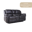 3-Piece Gray Faux Leather Reclining Sofa Set with Cup Holders & Storage & Drop Down Table