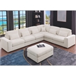 6 Seater Sectional Sofa Set Chenille Beige & Ottoman Pillows