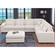 6 Seater Sectional Sofa Set Chenille Beige & Ottoman Pillows
