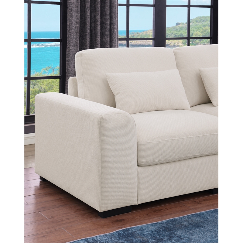 6 Seater Sectional Sofa Set Chenille Beige