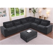 6 Seater Sectional Sofa Set Chenille Gray & Ottoman Pillows