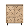 Ocean Double Sideboard Table and Storage 3 Doors OAK Color Multi Purpose Cabinet