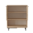 Ocean Double Sideboard Table and Storage 3 Doors OAK Color Multi Purpose Cabinet