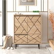 Ocean Double Sideboard Table and Storage 3 Doors OAK Color Multi Purpose Cabinet