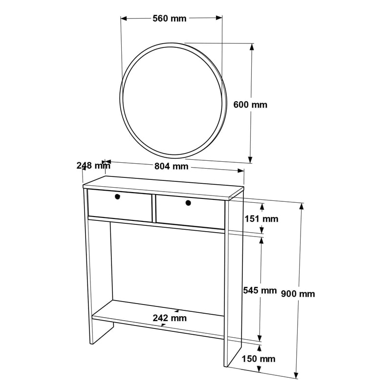 Larris Foyer Console  2 Doors White UV Print