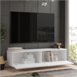 Fonda TV Unit Stand White Entertainment Center Console with Storage