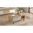 Crea Coffee Table with Metal Legs and Doors UV Print White