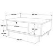 Crea Coffee Table with Metal Legs and Doors UV Print White