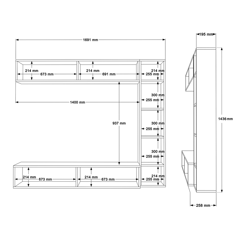 Cohen Floating Entertainment Center Floating TV Stand Wall Mounted