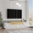 Floyd  TV Unit Stand White Felt  UV Print Entertainment Center Console 63 Inches