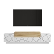 Floyd  TV Unit Stand White Felt  UV Print Entertainment Center Console 63 Inches