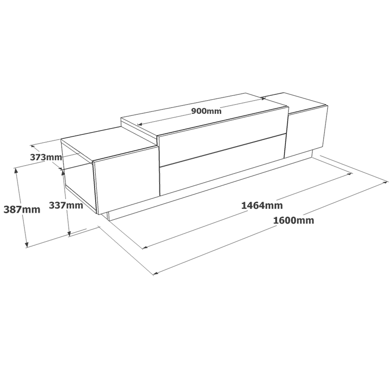 Floyd  TV Unit Stand White Felt  UV Print Entertainment Center Console 63 Inches