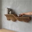Batamex Parametric 36 Wavy Shelf Modern Geometric Wood Wall Piece Oak Color