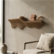 Batamex Parametric 36 Wavy Shelf Modern Geometric Wood Wall Piece Oak Color