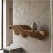 Batamex Parametric 36 Wavy Shelf Modern Geometric Wood Wall Piece Oak Color