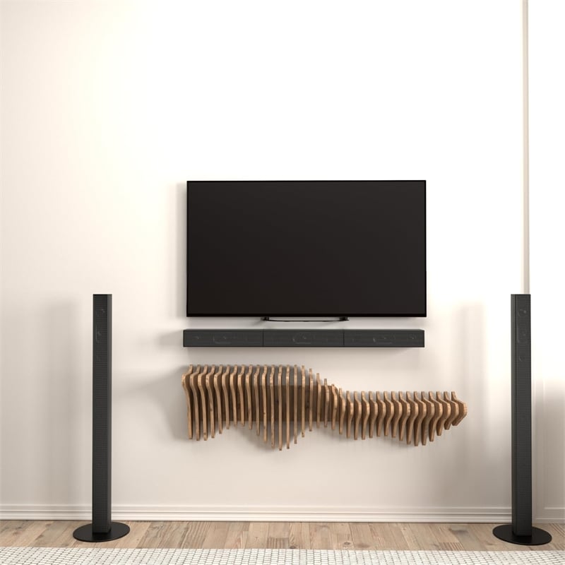 Batamex Parametric 36 Wavy Shelf Modern Geometric Wood Wall Piece Oak Color