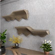 Batamex Parametric 36 Wavy Shelf Modern Geometric Wood Wall Piece Oak Color