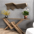 Batamex Parametric 36 Wavy Shelf Modern Geometric Wood Wall Piece Oak Color