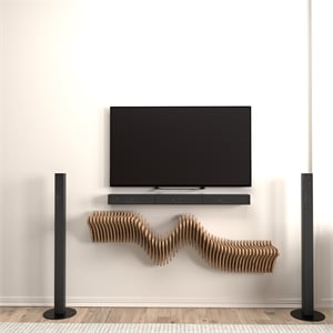 Parametric 40&quot Floating Wavy  Shelf  Geometric Wooden Wall Decor 3D Design