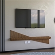 Batamex Parametric 60 inch Floating Shelf Geometric Wooden Wall Decor Oak Color