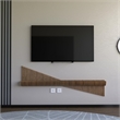 Batamex Parametric 60 inch Floating Shelf Geometric Wooden Wall Decor Oak Color