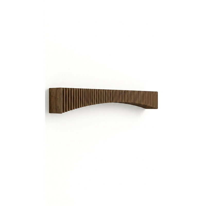 Batamex Parametric 60 inch Floating Shelf Geometric Wooden Wall Decor Oak Color
