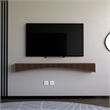Batamex Parametric 60 inch Floating Shelf Geometric Wooden Wall Decor Oak Color