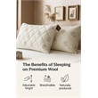 BATAMEX Duvetta Natural Wool Pillow with Protector Cover and Adjustable Filling