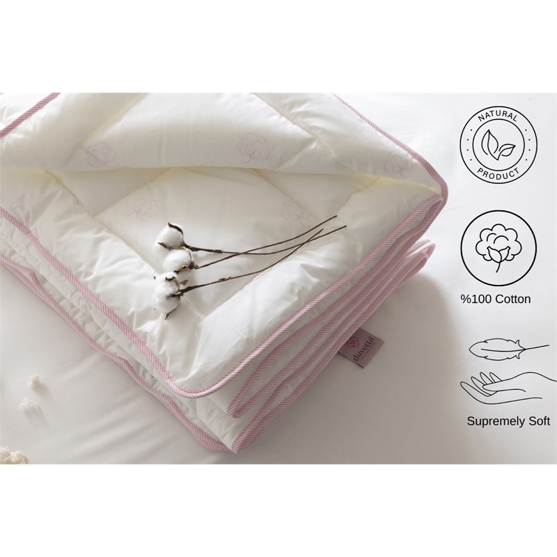 Duvetta Natural Cotton Comforter with Cotton Fabric Cover All Season Queen Size