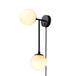 Duo Modern Contemporary Wall Sconce - Matte Black Plug-in