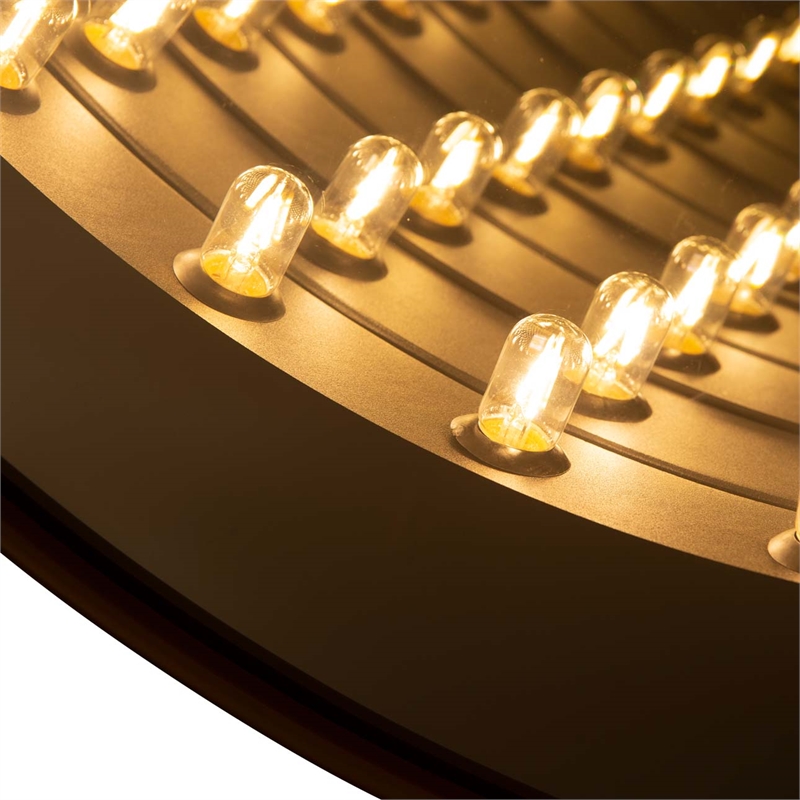 Carnival 36 Round LED Infinity Wall Mirror Brushed Brass Inline on/off