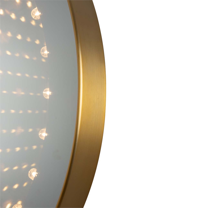 Carnival 36 Round LED Infinity Wall Mirror Brushed Brass Inline on/off