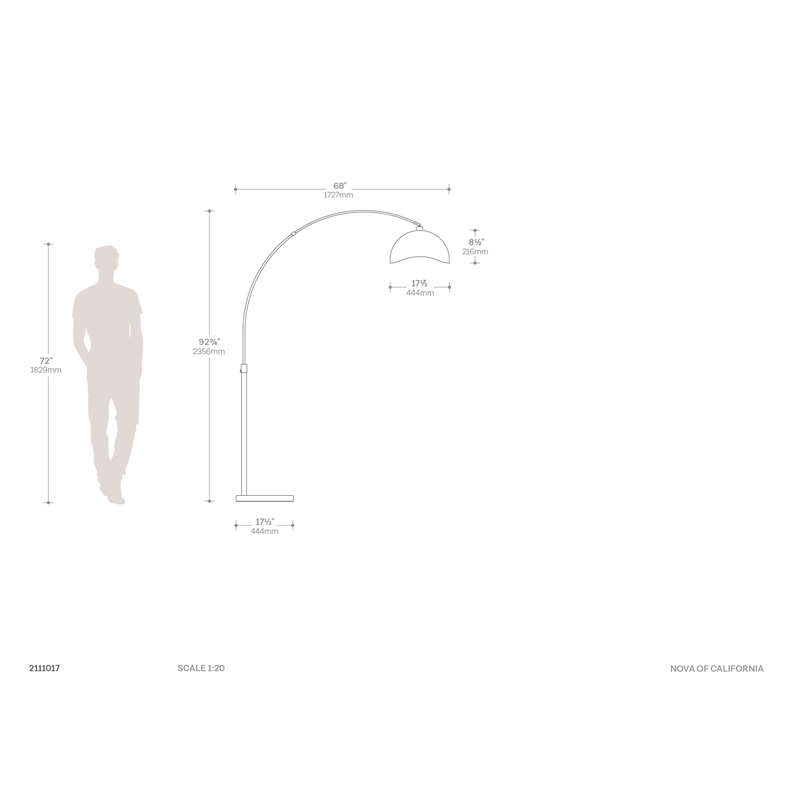 Luna Bella Arc Floor Lamp - 92