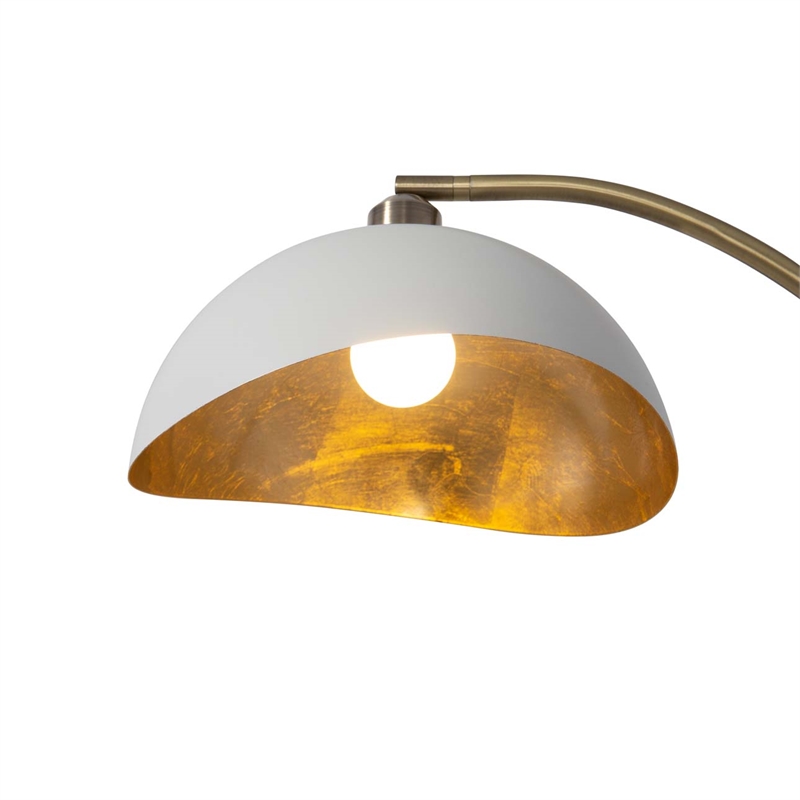 Luna Bella Chairside Arc Floor Lamp - 60 Weathered Brass & Matte White