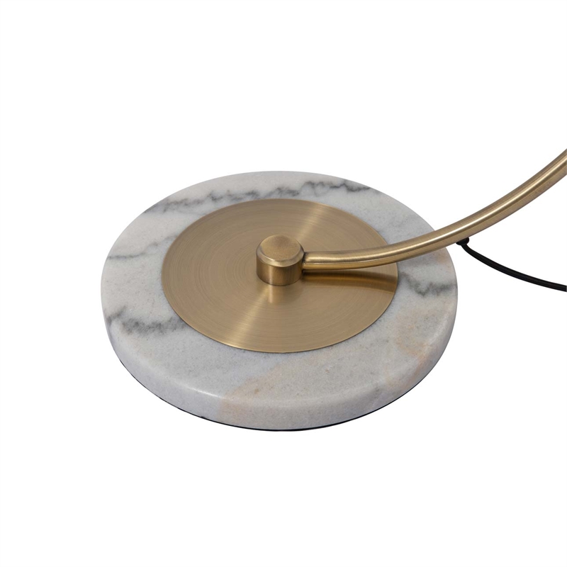 Luna Bella Chairside Arc Floor Lamp - 60 Weathered Brass & Matte White