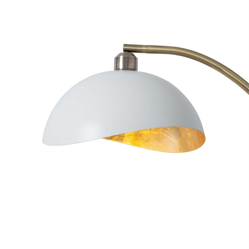 Luna Bella Chairside Arc Floor Lamp - 60 Weathered Brass & Matte White