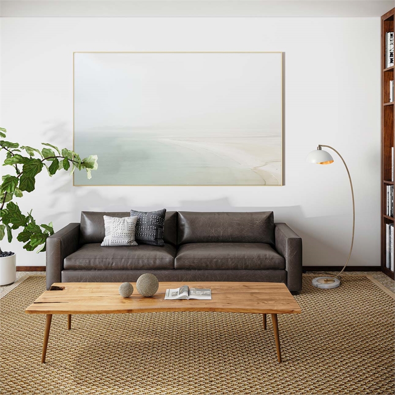 Luna Bella Chairside Arc Floor Lamp - 60 Weathered Brass & Matte White