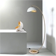 Luna Bella Chairside Arc Floor Lamp - 60 Weathered Brass & Matte White