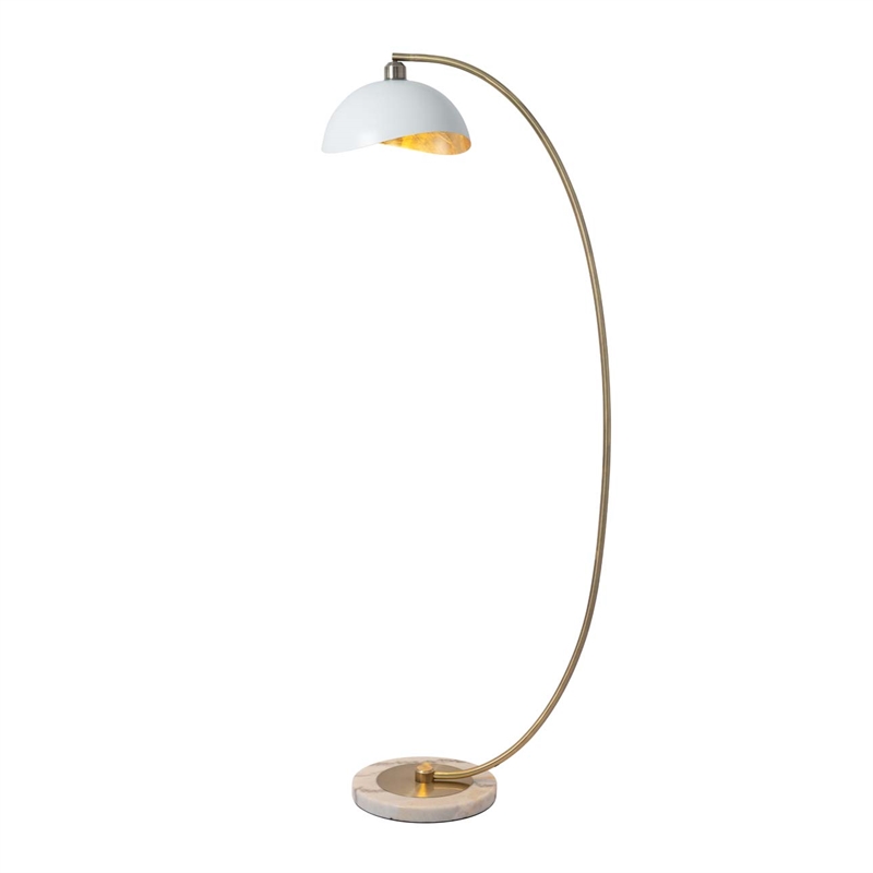 Luna Bella Chairside Arc Floor Lamp - 60 Weathered Brass & Matte White