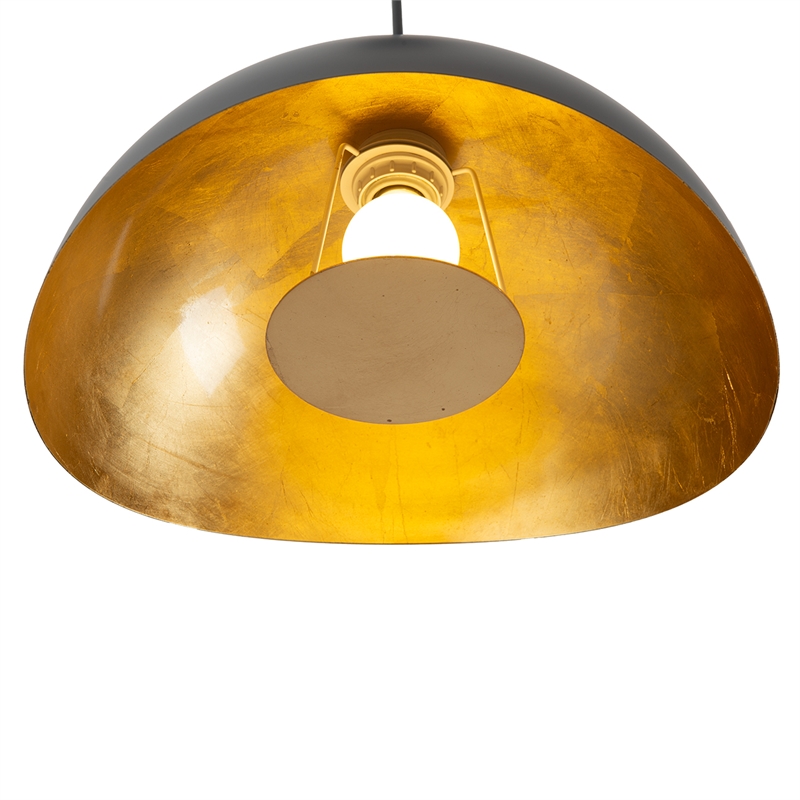 luna bella pendant light large - matte black weathered brass