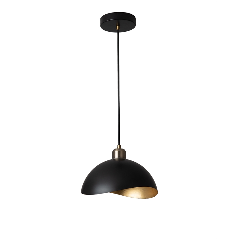 Luna Bella Pendant Light Small Matte Black Weathered Brass