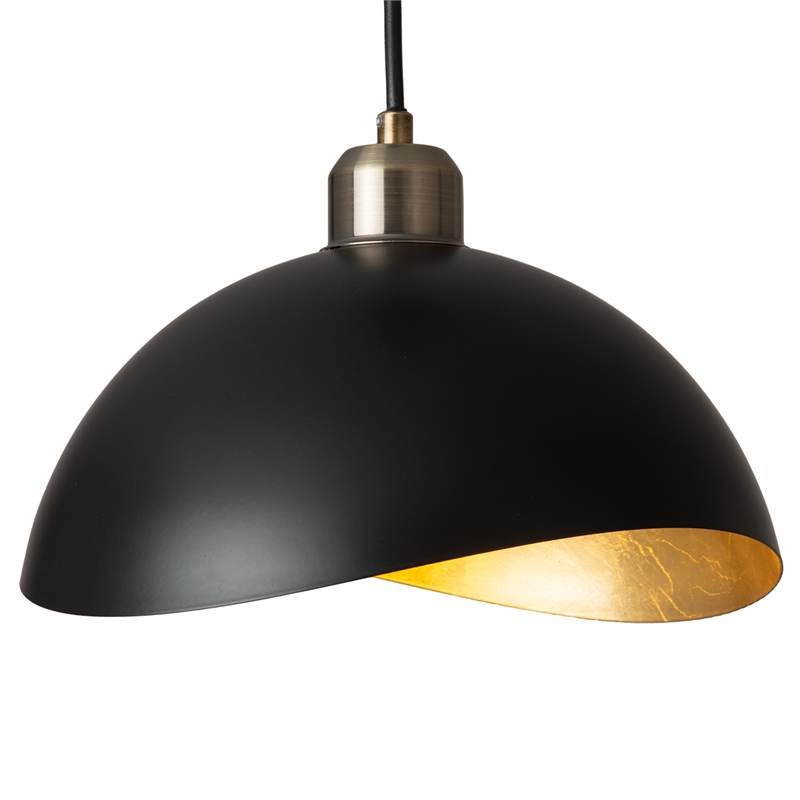 Luna Bella Pendant Light Small Matte Black Weathered Brass