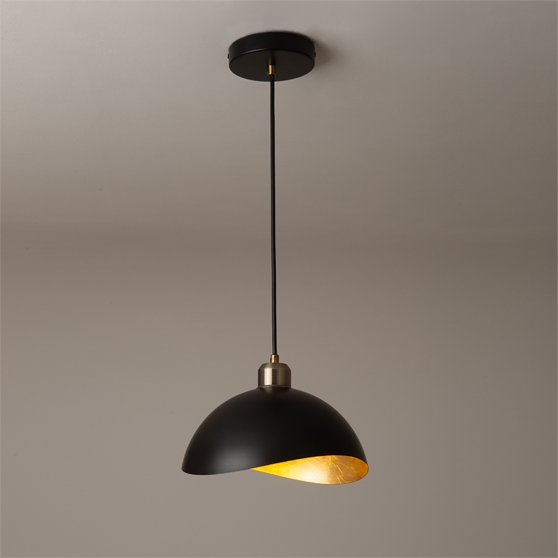 Luna Bella Pendant Light Small Matte Black Weathered Brass